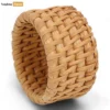 Handwoven Natural Basketweave Straw Rattan Napkin Ring - TW011006-1.webp