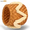 Handwoven Natural Basketweave Straw Rattan Napkin Ring with White Macrame Accent - TW011006-PP-1.webp
