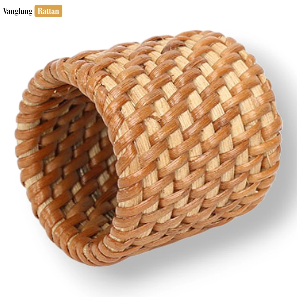 Handwoven Natural Rustic Wicker Straw Rattan Napkin Ring - TW011003-N - 🌾 Handwoven Natural Rustic Wicker Straw Rattan Napkin Ring - TW011003-N