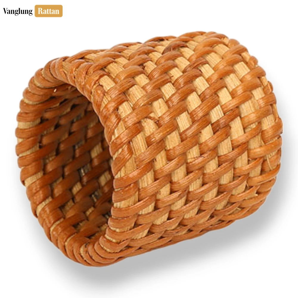 Handwoven Natural Rustic Wicker Straw Rattan Napkin Ring - TW011003-N - 🎯 Applications