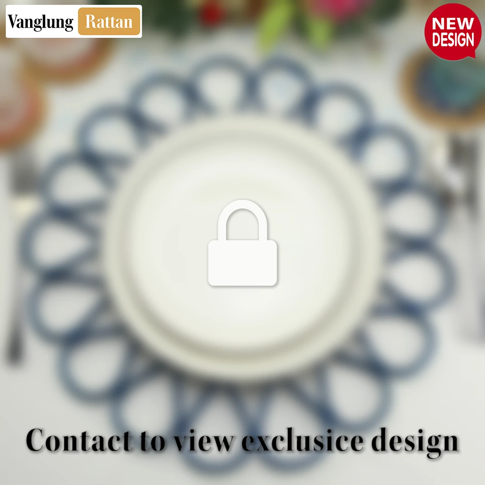 Blue Scalloped Flower Handwoven Bamboo Rattan Placemat with Spiral Weave - UP054038 - 🌟 Why Choose VanglungRattan