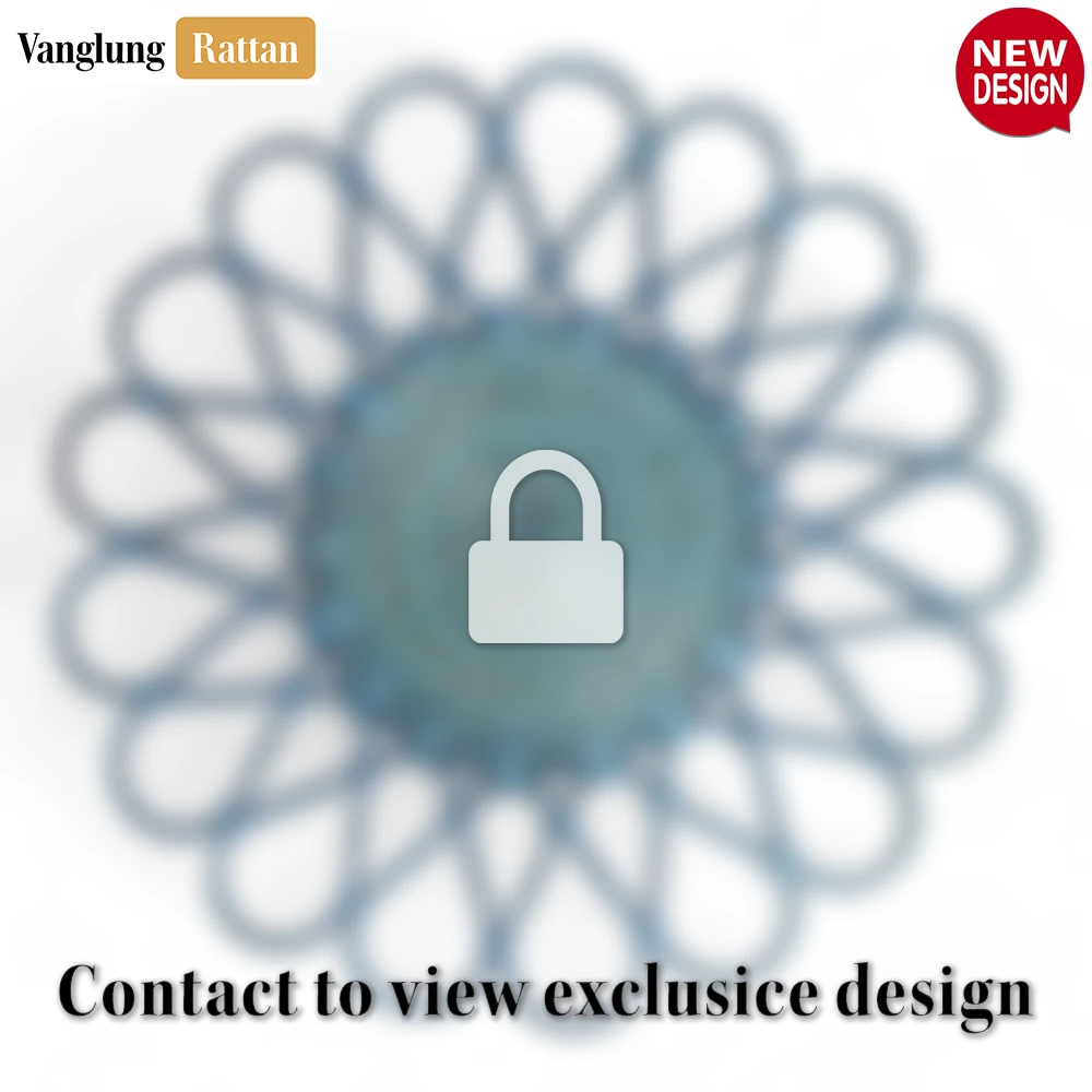 Blue Scalloped Flower Handwoven Bamboo Rattan Placemat with Spiral Weave - UP054038 - Blue Scalloped Flower Handwoven Bamboo Rattan Placemat with Spiral Weave - UP054038