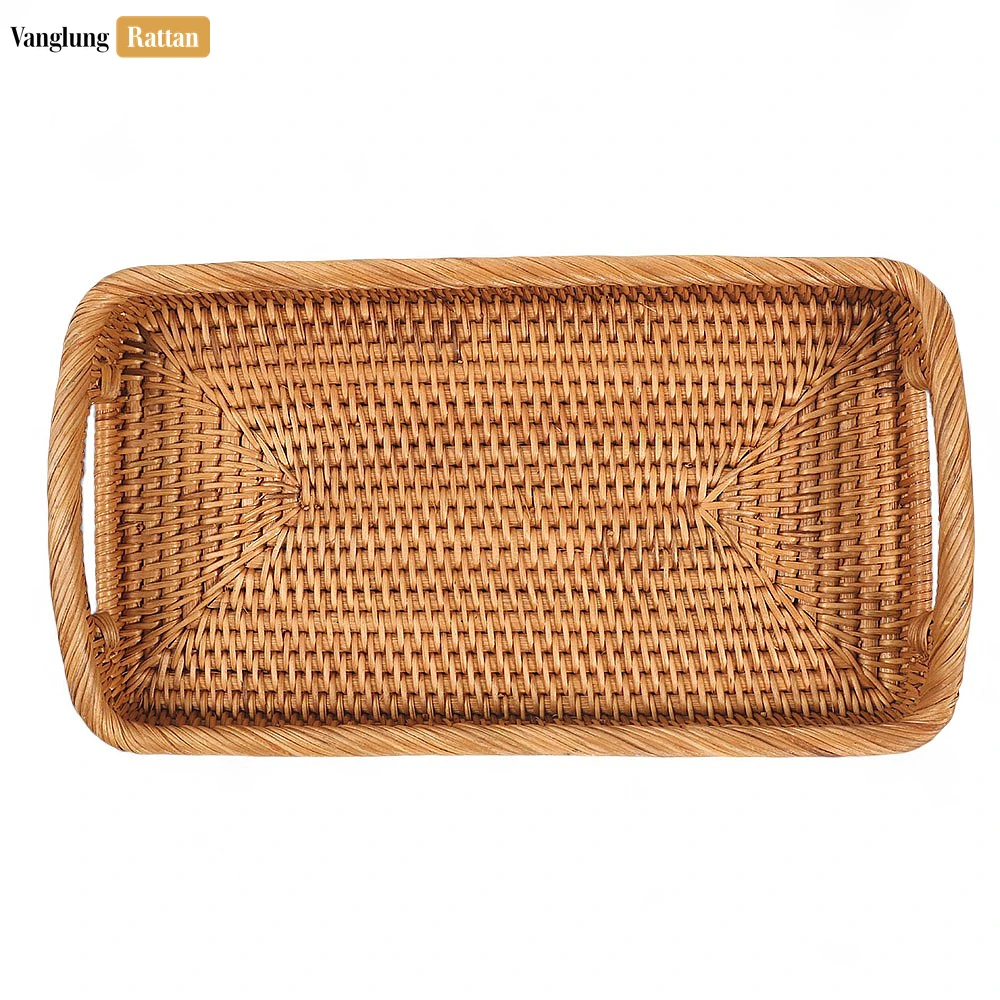 Brown Handwoven Long Rectangle Straw Rattan Handles Serving Tray with Fine Weave - STCN011008 - ❓ Frequently Asked Questions