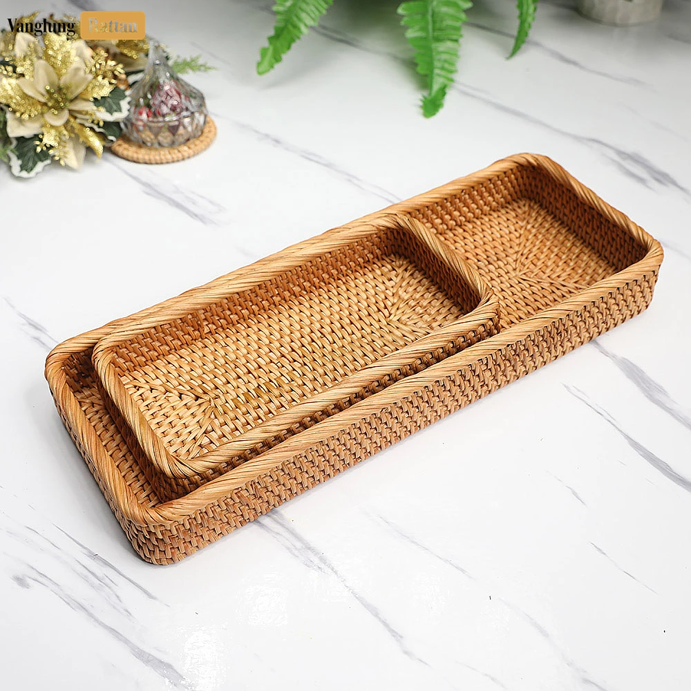 Brown Handwoven Long Rectangle Straw Rattan Serving Tray with Fine Weave - STCN011007 - Q: What weight capacity does this serving tray have?