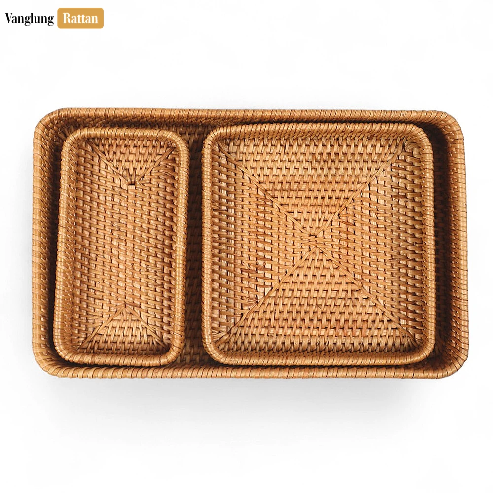 Brown Handwoven Rectangle Straw Rattan Basket Serving Tray with Fine Weave - STCN011006 - ❓ Frequently Asked Questions