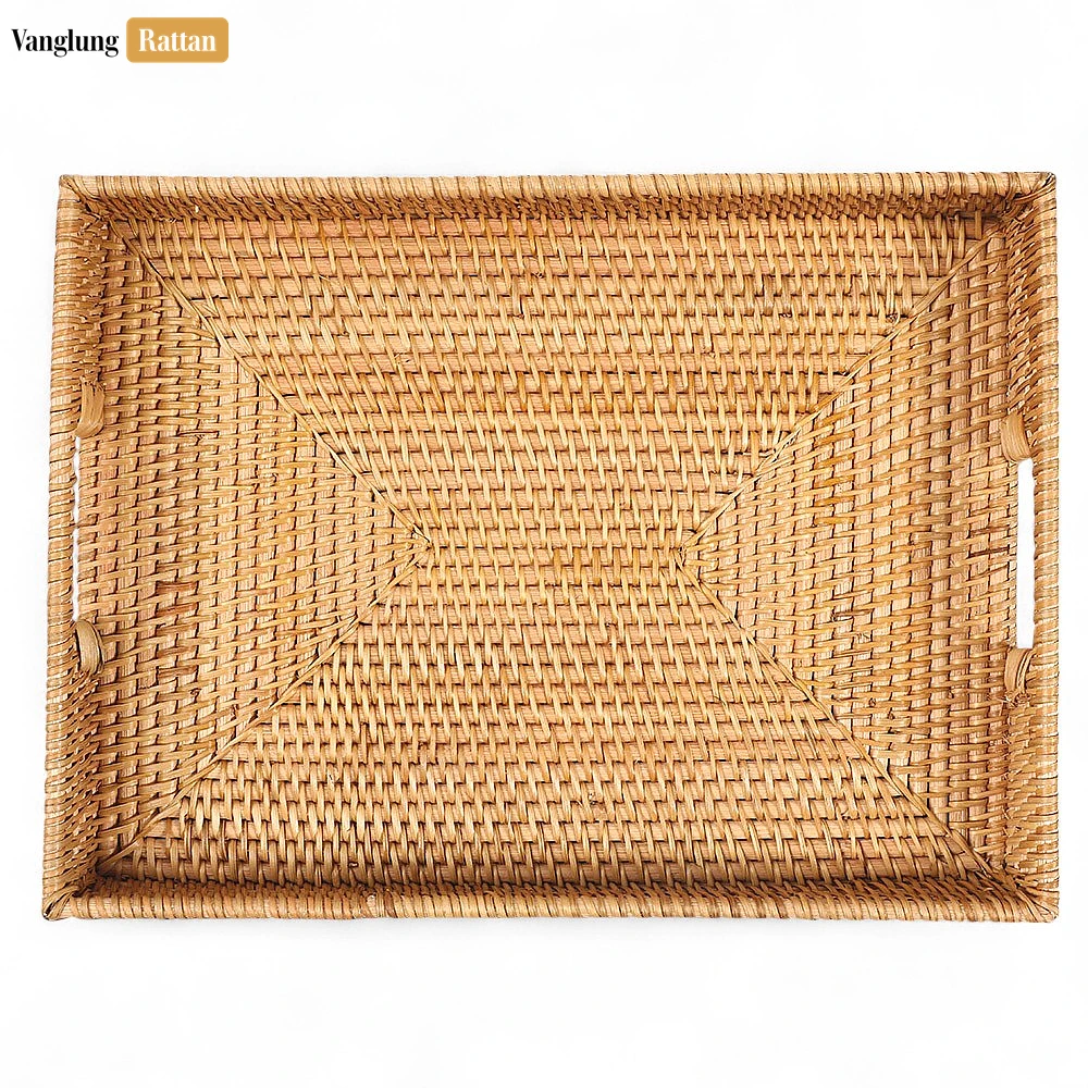 Brown Handwoven Rectangle Straw Rattan Handles Serving Tray with Fine Weave - STCN011002BR - ❓ Frequently Asked Questions