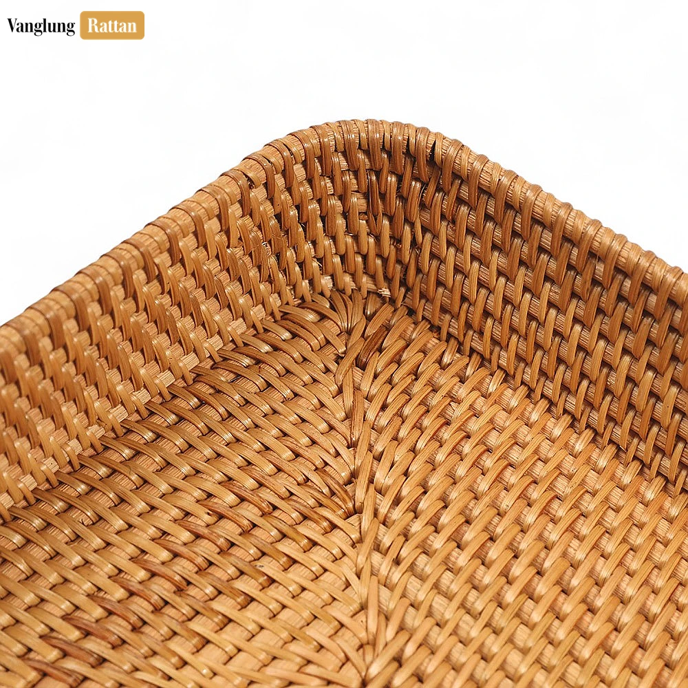 Brown Handwoven Round Rectangle Straw Rattan Basket Serving Tray with Fine Weave - STCN011005 - Q: How do I clean and maintain this rattan serving tray?