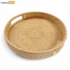 Green Circular Straw Rattan Serving Tray with Integrated Handles - STRO011001GR-1.webp
