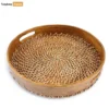 Handmade Brown Wicker Weave Circular Handles Rattan Serving Tray - STRO021003-1.webp