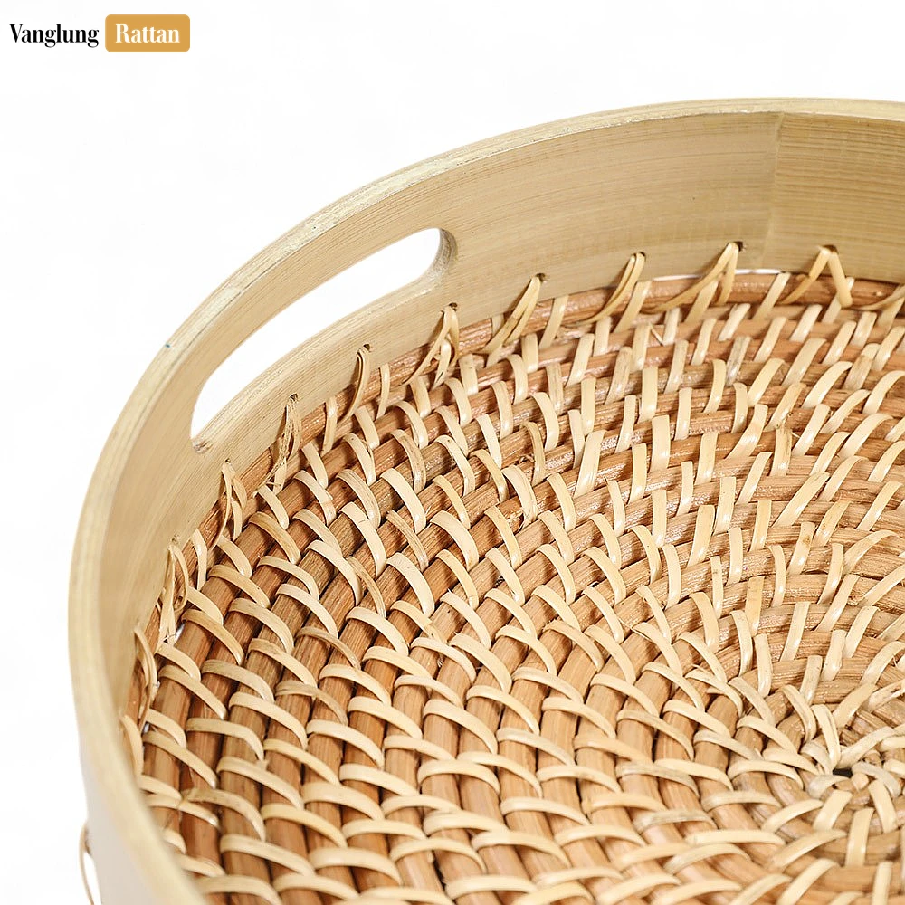Handmade Natural Wicker Weave Circular Handles Rattan Serving Tray - STRO021003NA - ❓ Frequently Asked Questions