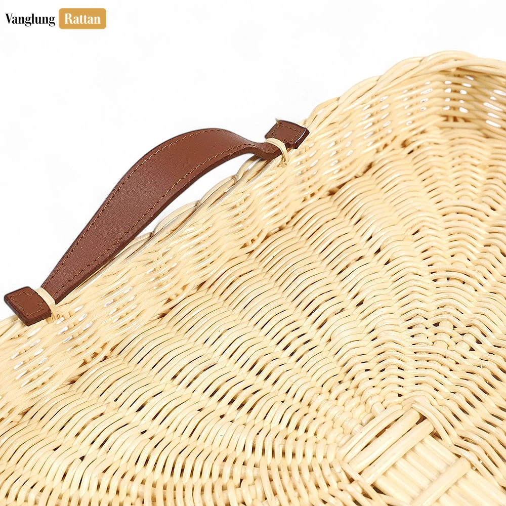 Handmade Rectangle Rattan Serving Tray with Brown Leather Handles and Sunburst Weave - ST03HQ1004 - ❓ Frequently Asked Questions