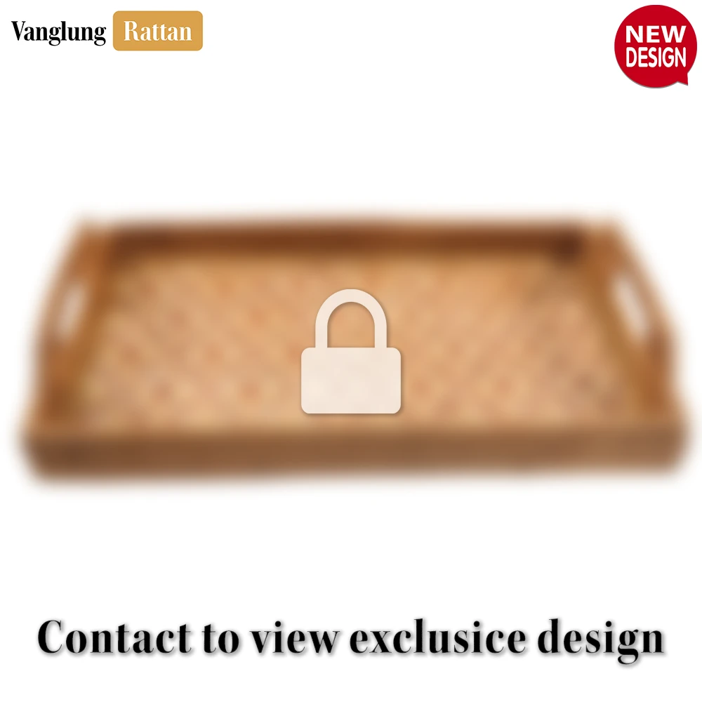 Handmade Rectangular Bamboo Rattan Handles Serving Tray with Red and Natural Floral Tile Weave - STCN013007 - ❓ Frequently Asked Questions