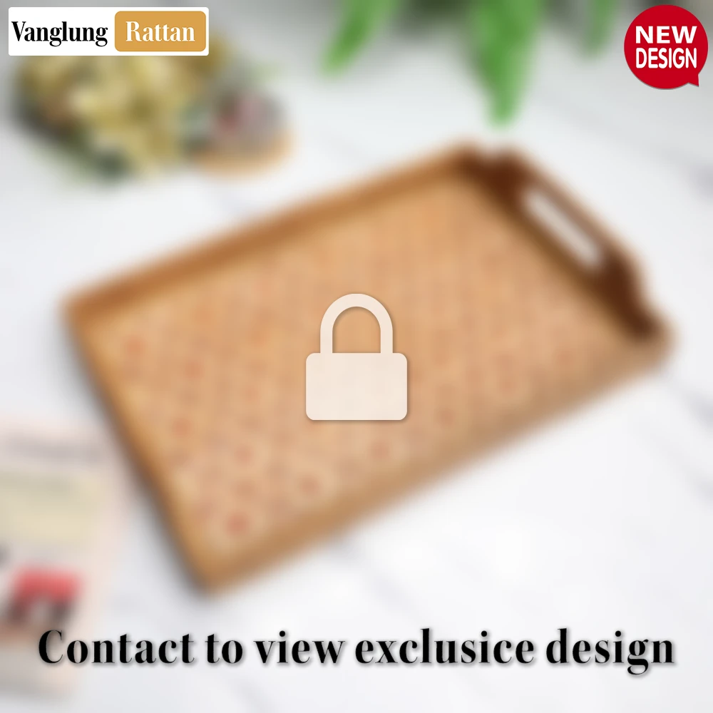 Handmade Rectangular Bamboo Rattan Handles Serving Tray with Red and Natural Floral Tile Weave - STCN013007 - Q: Is this serving tray suitable for hot dishes?