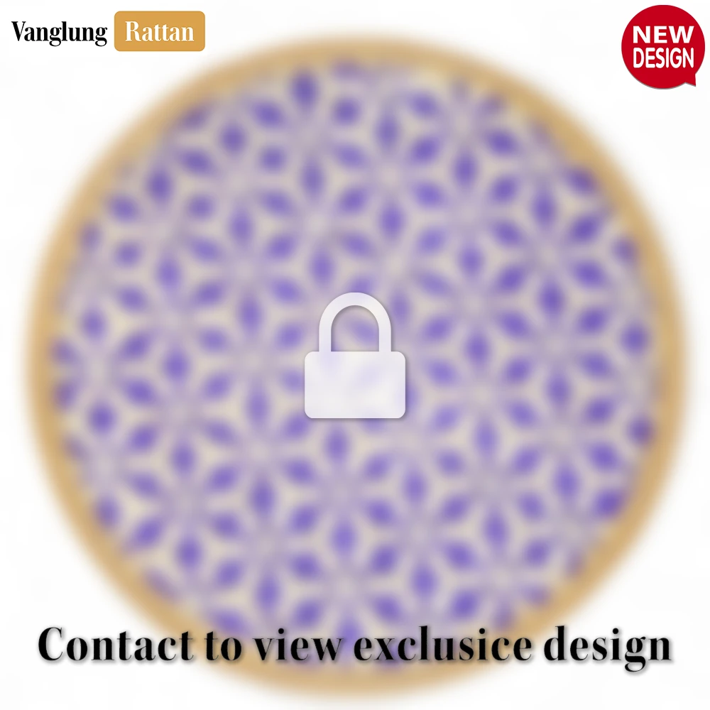 Round Natural Handwoven Bamboo Rattan Placemat with Purple Hexagon Star Pattern - UP054009-P - 🏠 Applications
