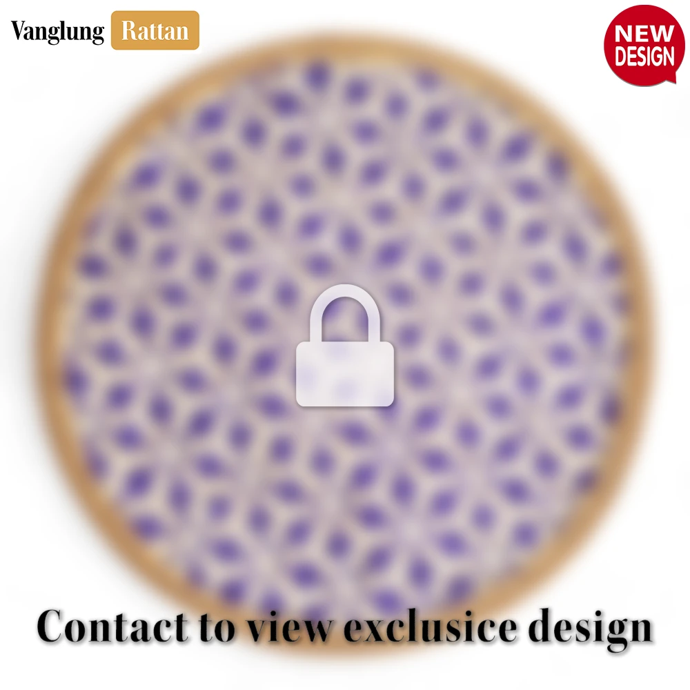 Round Natural Handwoven Bamboo Rattan Placemat with Purple Hexagon Star Pattern - UP054009-P - ✨ Product Highlights