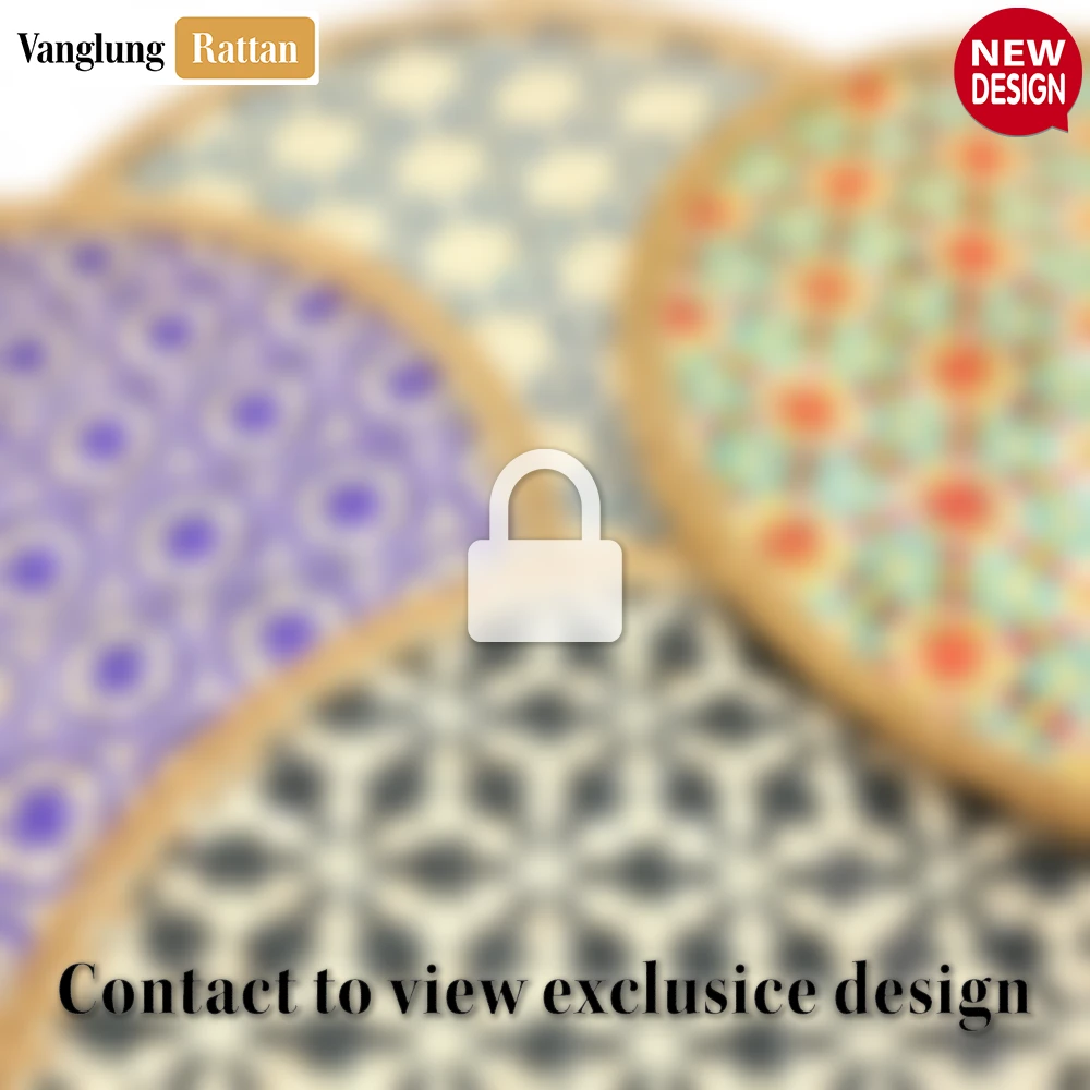 Round Natural Handwoven Bamboo Rattan Placemat with Purple Hexagon Star Pattern - UP054009-P - Q: How do I clean and maintain my bamboo rattan placemat?