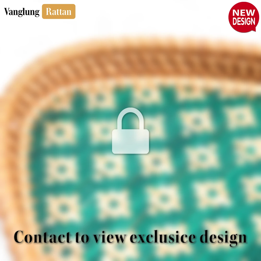 Handmade Teardrop Shape Bamboo Rattan Serving Tray with Green and Natural Diamond Weave - STDR013003 - ❓ Frequently Asked Questions