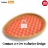 Handmade Teardrop Shape Bamboo Rattan Serving Tray with Red and Natural Diamond Weave - STDR013001-1.webp