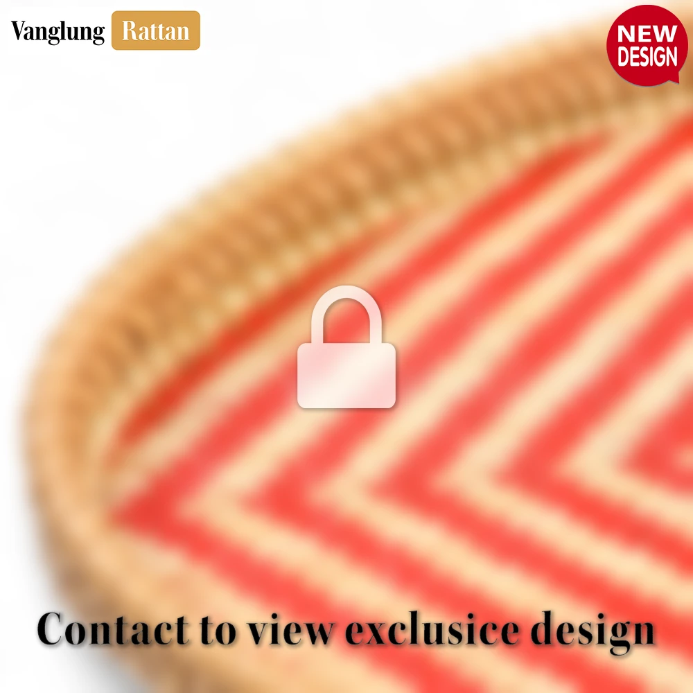 Handmade Teardrop Shape Bamboo Rattan Serving Tray with Red and Natural Herringbone Weave - STDR013005 - ❓ Frequently Asked Questions (FAQ)