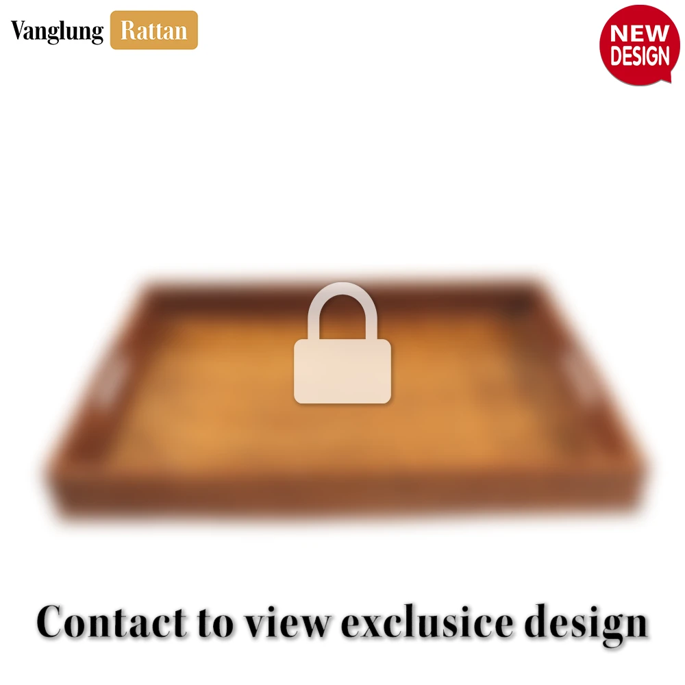 Handwoven Honey Brown Bamboo Rattan Handles Serving Tray with Fine Weave - STCN013003HB - ✨ Product Highlights