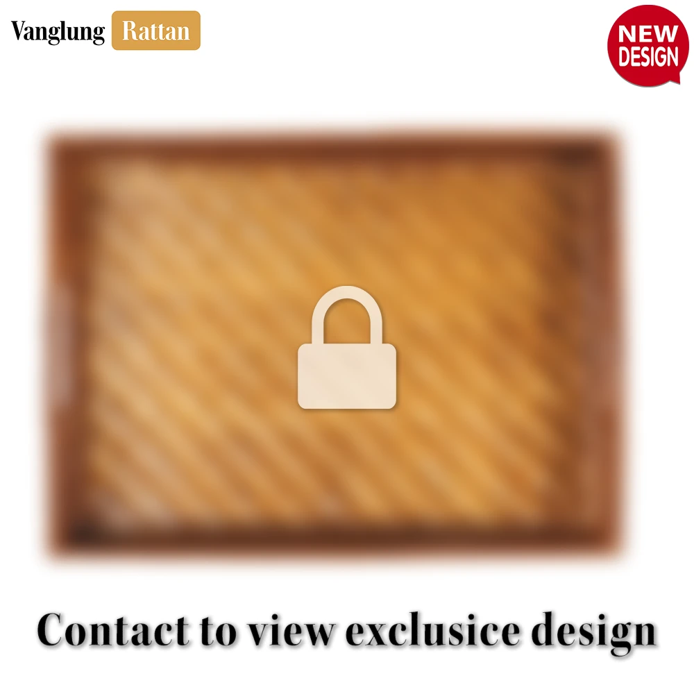 Handwoven Honey Brown Bamboo Rattan Handles Serving Tray with Fine Weave - STCN013003HB - 🏆 Why Choose VanglungRattan