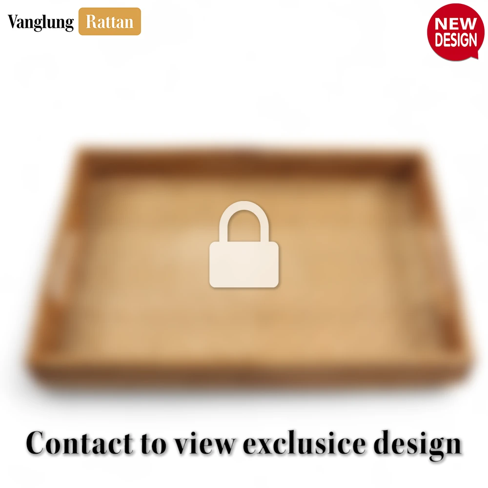 Handwoven Light Brown Bamboo Rattan Handles Serving Tray with Fine Weave - STCN013003 - ✨ Product Highlights