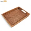 Handwoven Rectangle Bamboo Rattan Handle Serving Tray with Intricate Weave - STCN051003-1.webp
