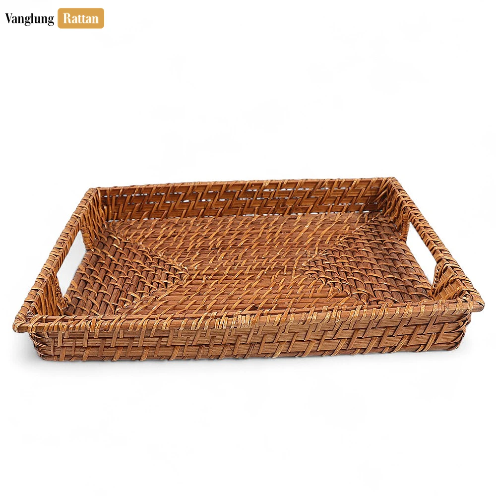 Handwoven Rectangle Bamboo Rattan Handle Serving Tray with Intricate Weave - STCN051003 - ❓ Frequently Asked Questions