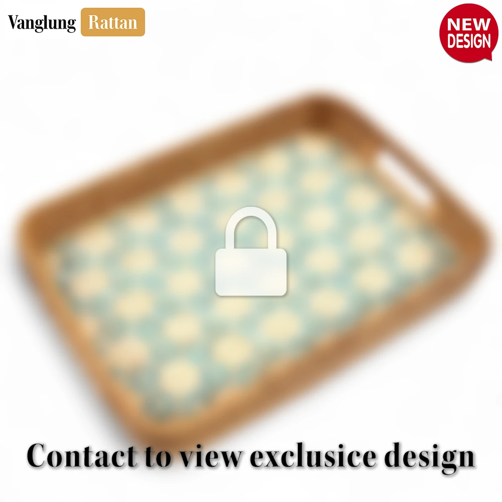 Handwoven Rectangular Bamboo Rattan Handles Serving Tray with Natural Blue Teal Geometric Weave - STCN013006BL-1.webp