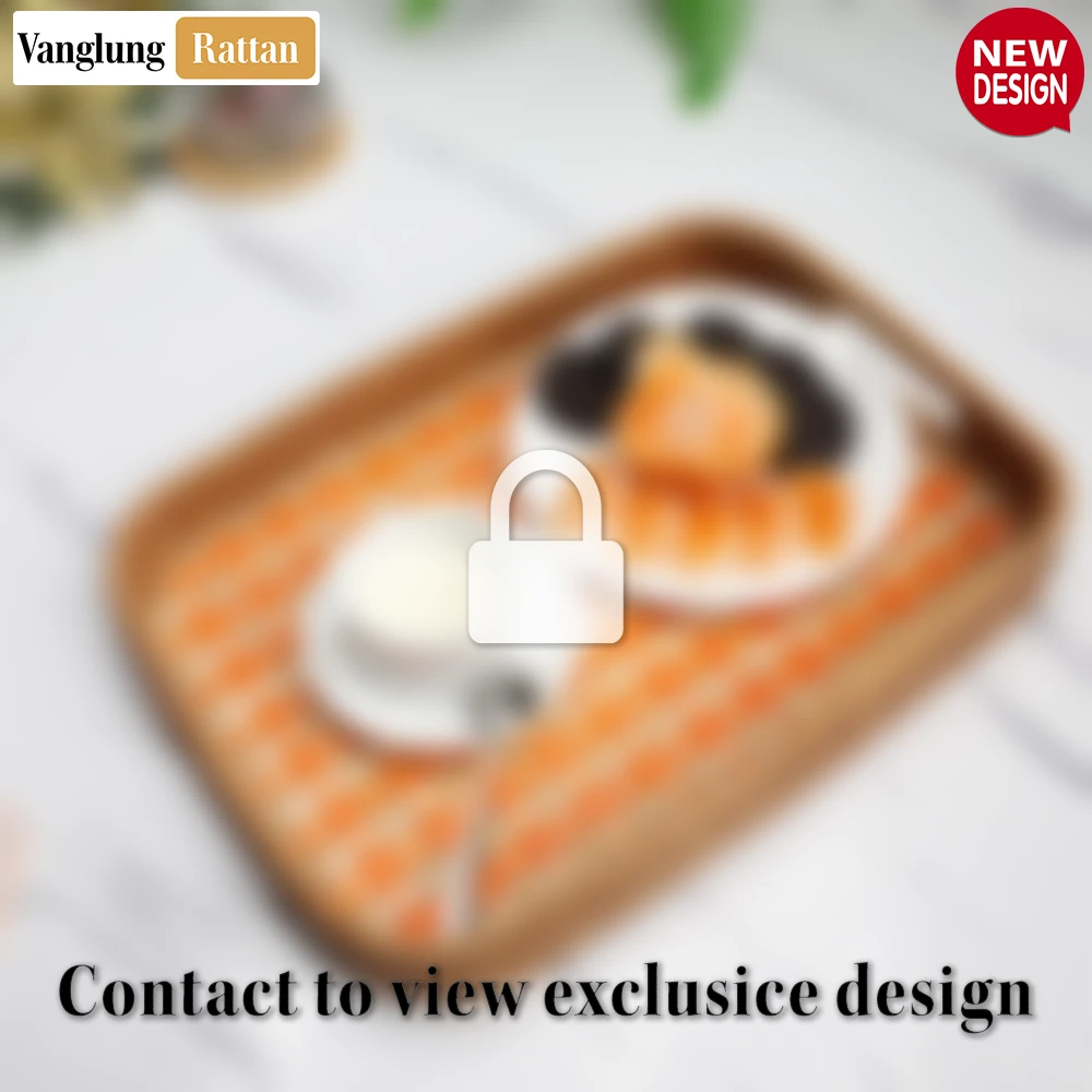 Handwoven Rectangular Bamboo Rattan Handles Serving Tray with Natural Orange Checkered Pattern - STCN013006OR - Q: Is this tray suitable for hot dishes and beverages?
