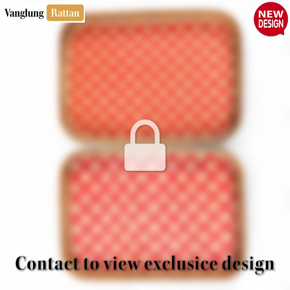 Handwoven Rectangular Bamboo Rattan Handles Serving Tray with Red Diamond Weave - STCN013005RE - ❓ Frequently Asked Questions