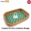 Handwoven Round Rectangle Bamboo Rattan Serving Tray with Green and Natural Diamond Weave - STCN013010GR-1.webp
