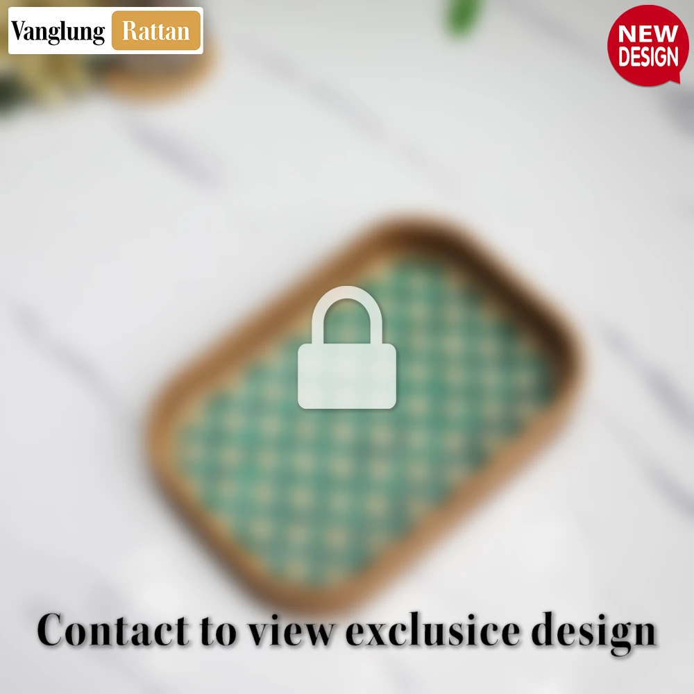 Handwoven Round Rectangle Bamboo Rattan Serving Tray with Green and Natural Diamond Weave - STCN013010GR - ❓ Frequently Asked Questions