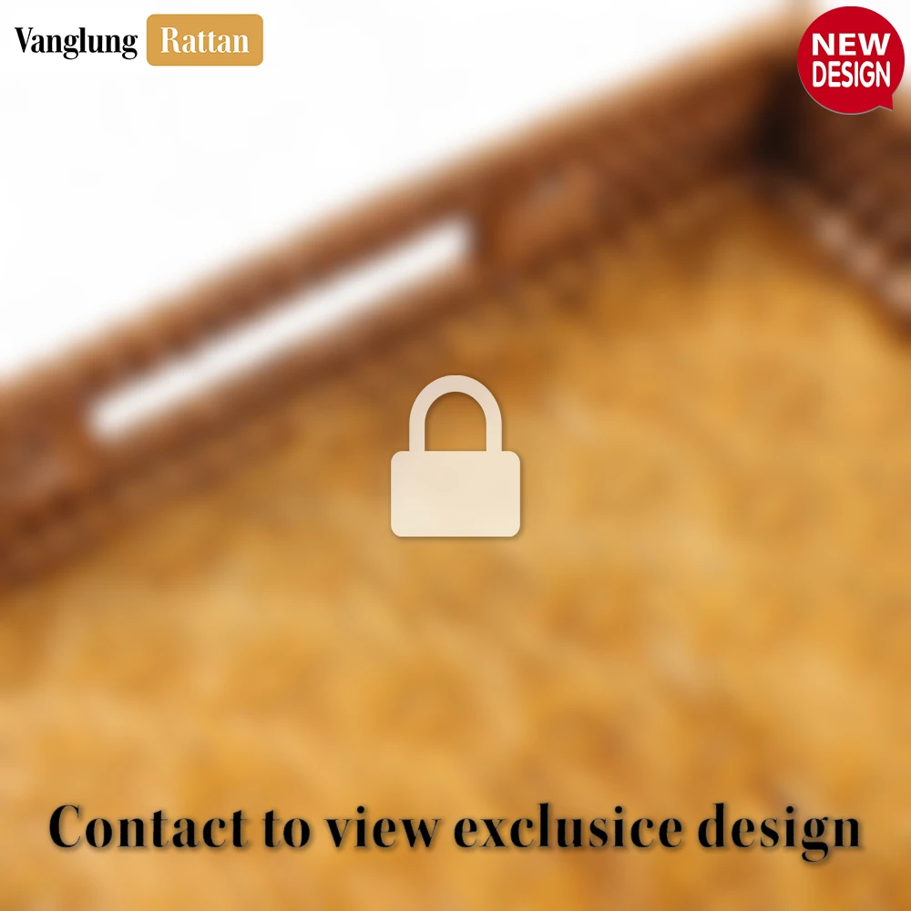 Honey Brown Rectangular Bamboo Rattan Handles Serving Tray with Intricate Labyrinth Weave - STCN013002HB - 🏆 Why Choose VanglungRattan