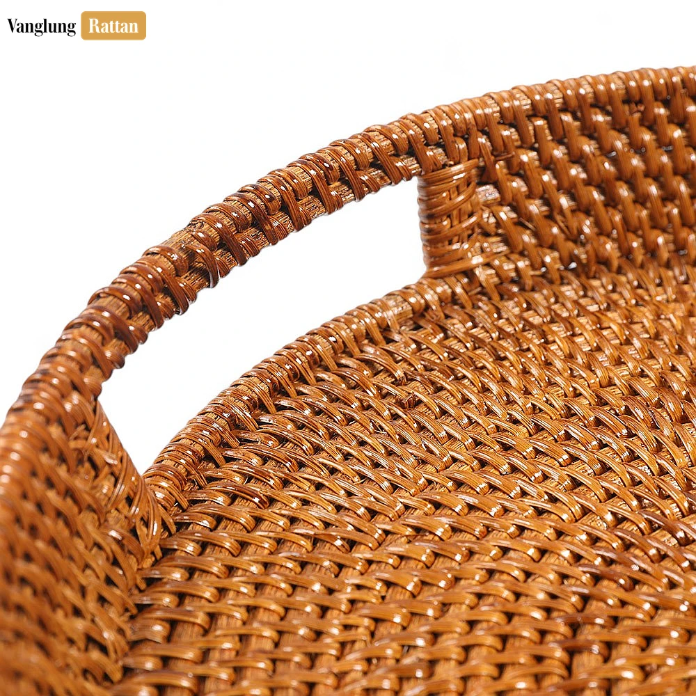 Large Round Woven Straw Rattan Handles Serving Tray with Fine Wicker Weave - STRO01004 - 🏆 Why Choose VanglungRattan?