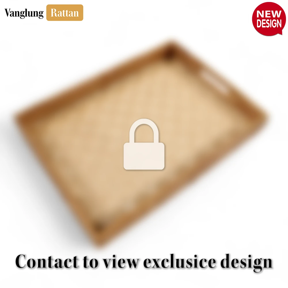 Light Brown Rectangular Bamboo Rattan Handles Serving Tray with Intricate Labyrinth Weave - STCN013002-1.webp