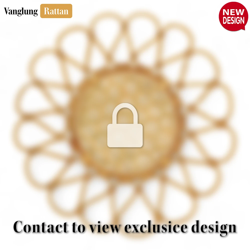 Yellow Scalloped Flower Handwoven Bamboo Rattan Placemat with Spiral Weave - UP054037 - 🌻 Yellow Scalloped Flower Handwoven Bamboo Rattan Placemat with Spiral Weave - UP054037