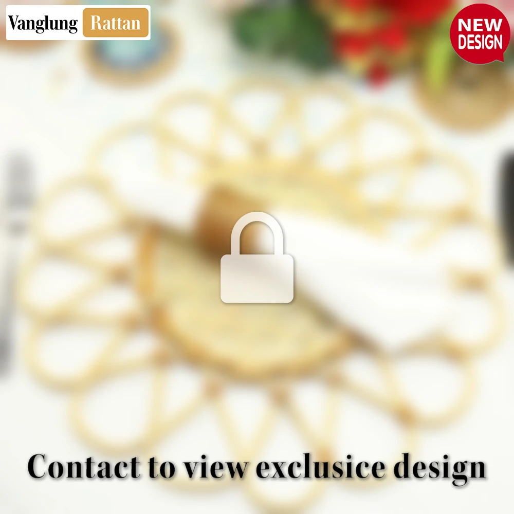 Yellow Scalloped Flower Handwoven Bamboo Rattan Placemat with Spiral Weave - UP054037 - 🏆 Why Choose VanglungRattan?