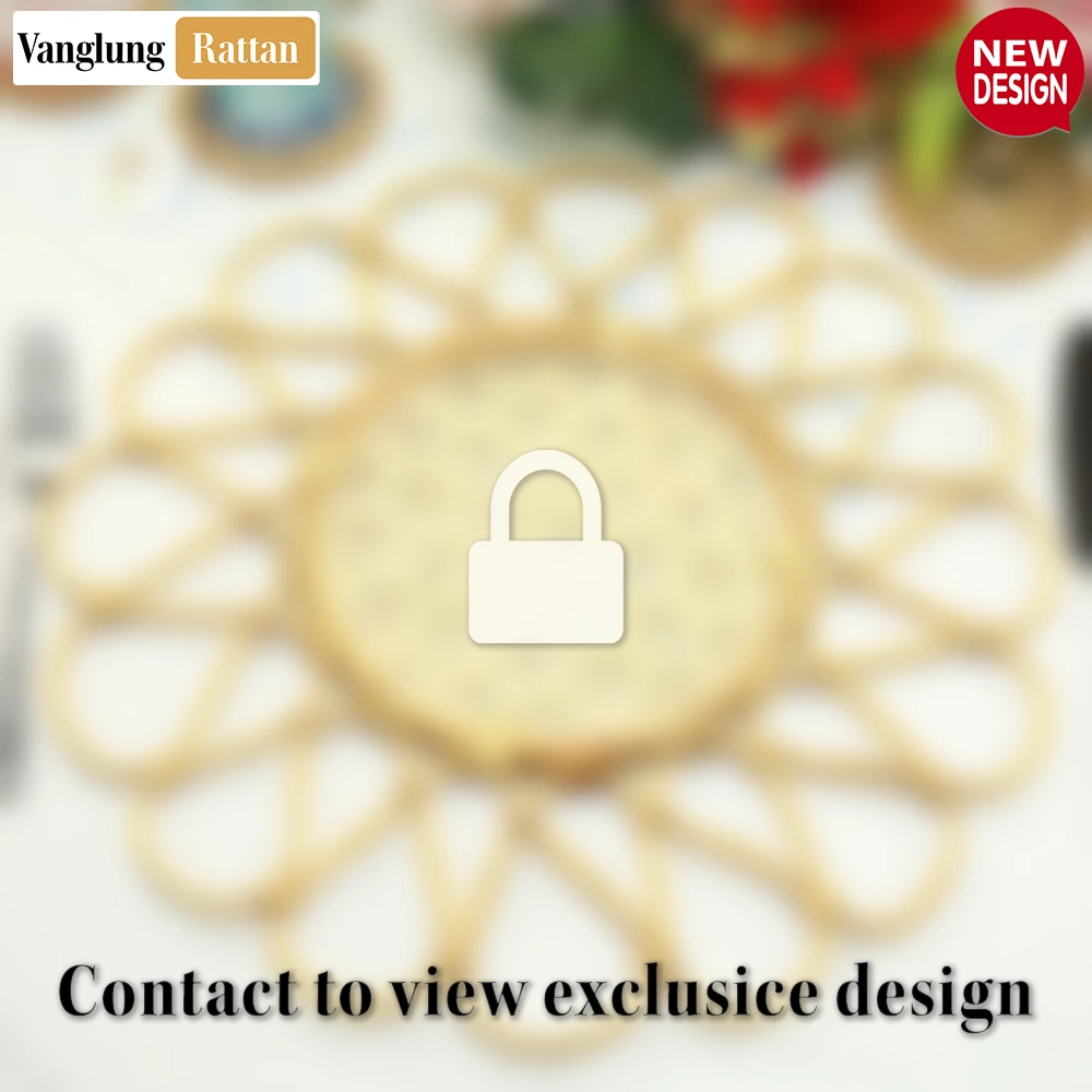 Yellow Scalloped Flower Handwoven Bamboo Rattan Placemat with Spiral Weave - UP054037 - 🏠 Applications & Uses