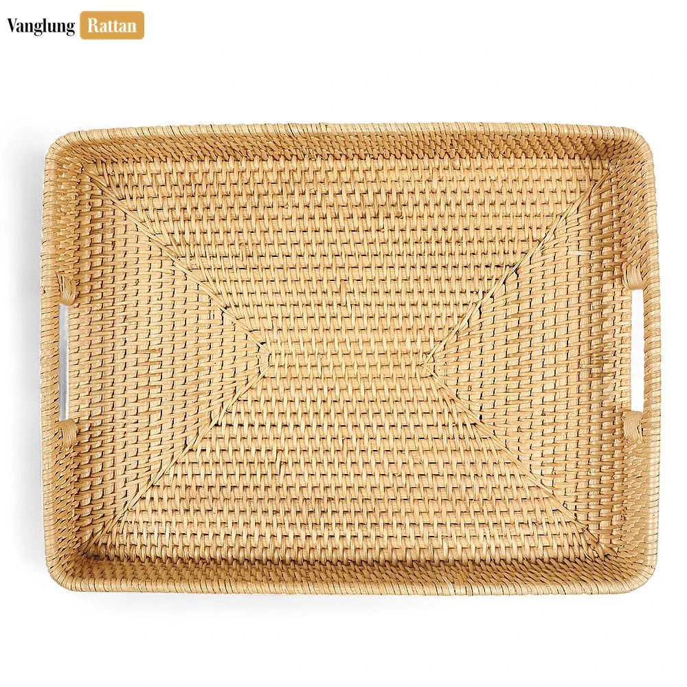 Natural Handwoven Rectangle Straw Rattan Handles Serving Tray with Fine Weave - STCN011001GR - 🌟 Why Choose VanglungRattan