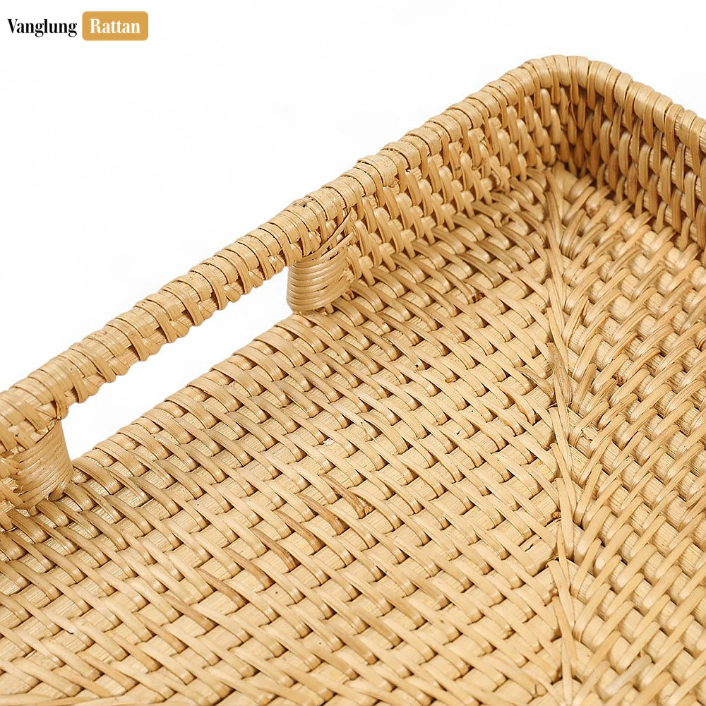 Natural Handwoven Rectangle Straw Rattan Handles Serving Tray with Fine Weave - STCN011001GR - ❓ Frequently Asked Questions