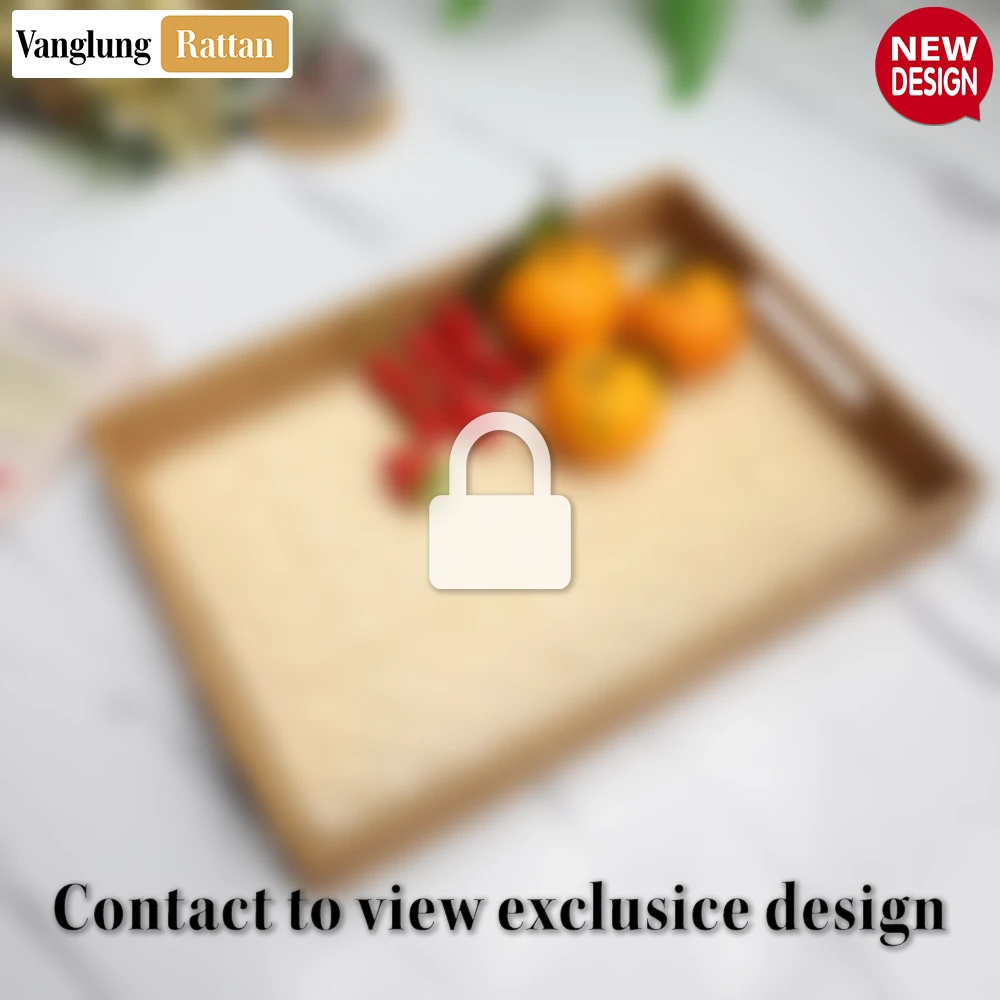 Natural Rectangular Bamboo Rattan Handles Serving Tray with Intricate Labyrinth Weave - STCN013002RE-2.webp