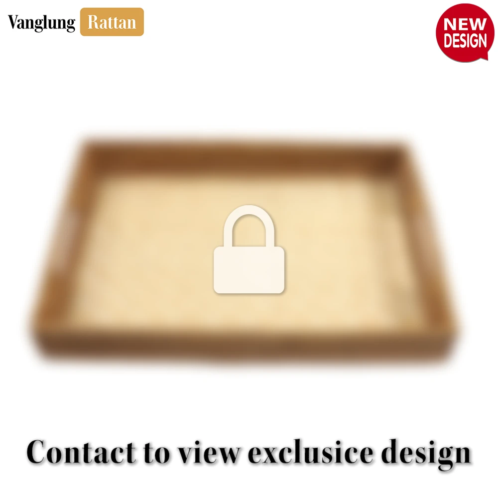 Natural Rectangular Bamboo Rattan Handles Serving Tray with Intricate Labyrinth Weave - STCN013002RE - ✨ Product Highlights