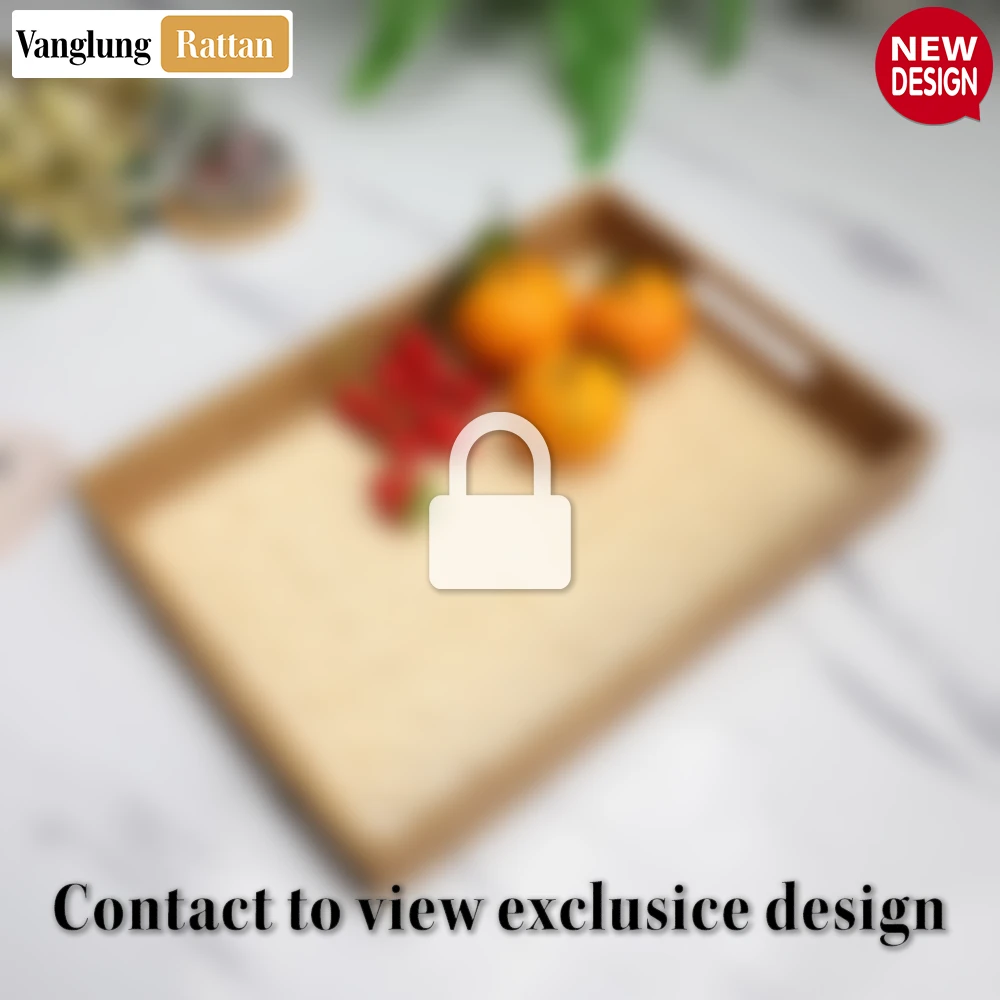 Natural Rectangular Bamboo Rattan Handles Serving Tray with Intricate Labyrinth Weave - STCN013002RE - Q: Can this serving tray handle hot dishes and beverages?