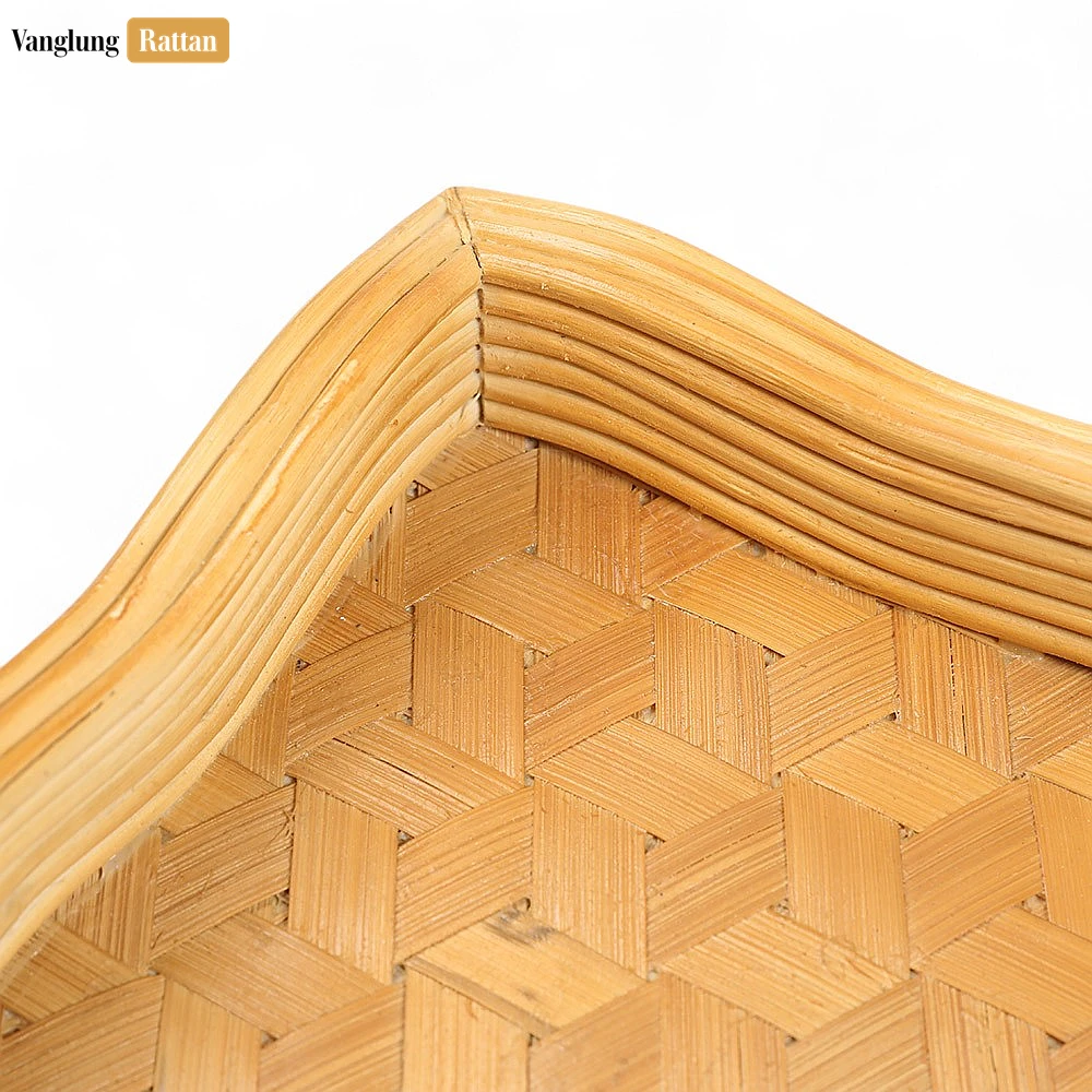 Rectangular Woven Straw Rattan Serving Tray with Wavy Edge and Geometric Block Pattern - STCN14003 - ❓ Frequently Asked Questions (FAQ)