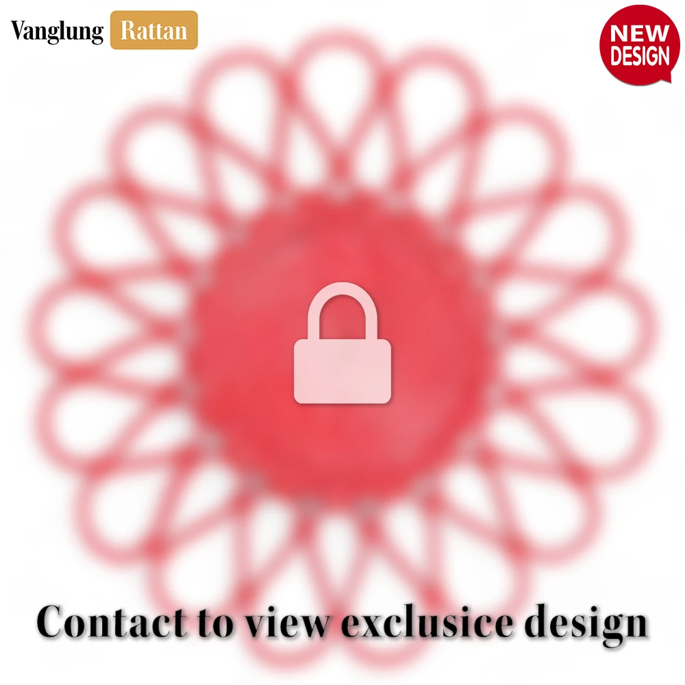 Red Scalloped Flower Handwoven Bamboo Rattan Placemat with Spiral Weave - UP054034 - Red Scalloped Flower Handwoven Bamboo Rattan Placemat with Spiral Weave - UP054034