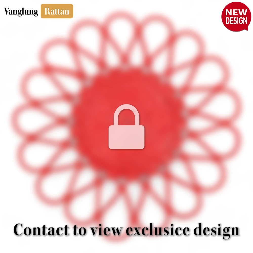Red Scalloped Flower Handwoven Bamboo Rattan Placemat with Spiral Weave - UP054034 - 🎯 Applications