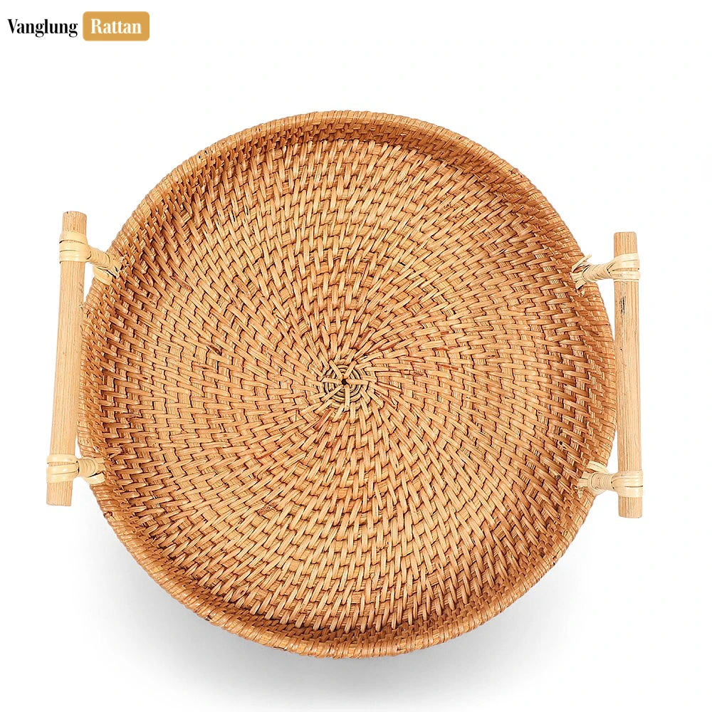 Round Bamboo Dowel Handles Straw Rattan Serving Tray with Natural Wicker Weave - STRO011007 - ❓ Frequently Asked Questions
