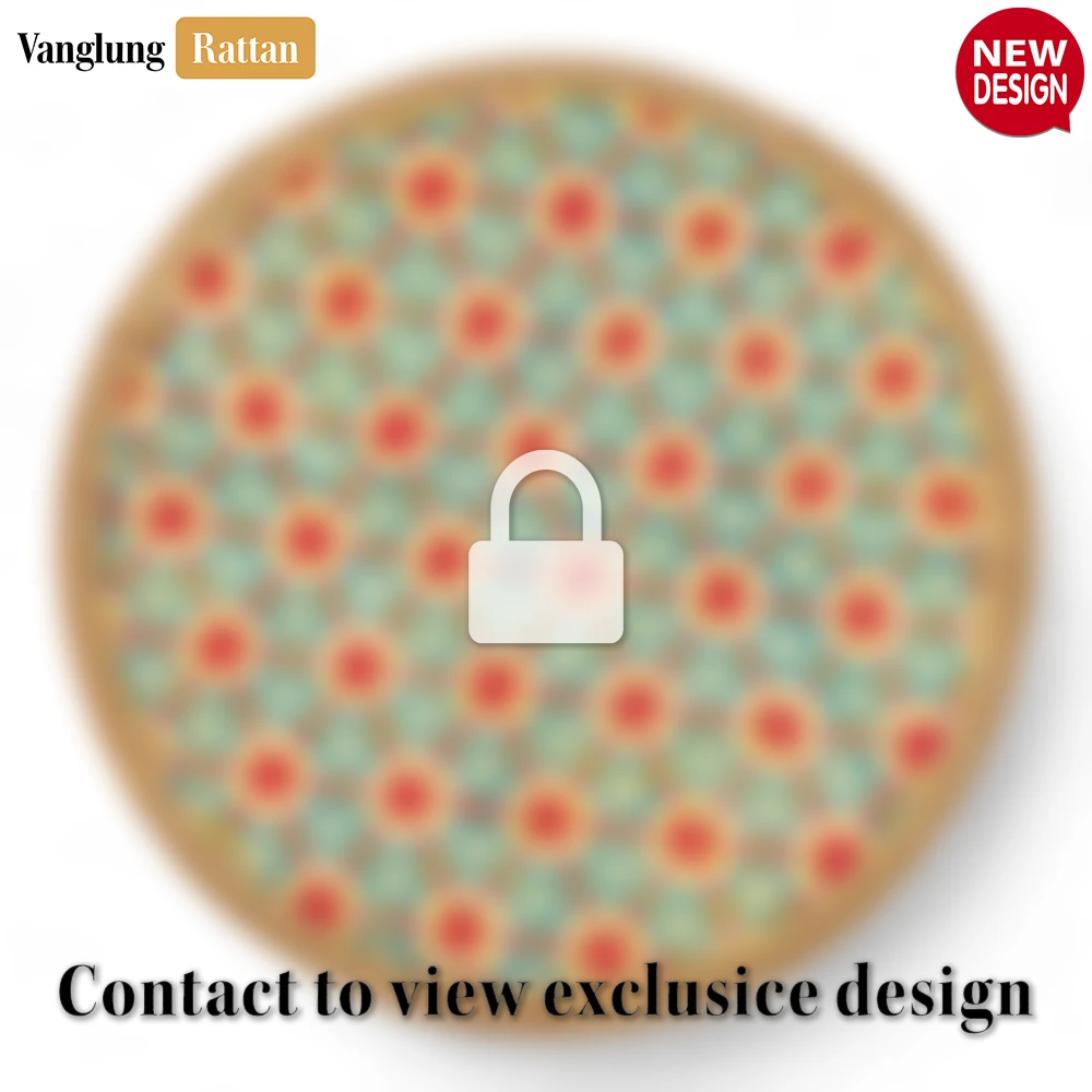 Round Eco-friendly Handwoven Bamboo Rattan Placemat with Geometric Star Weave - UP054018 - ⭐ Product Highlights