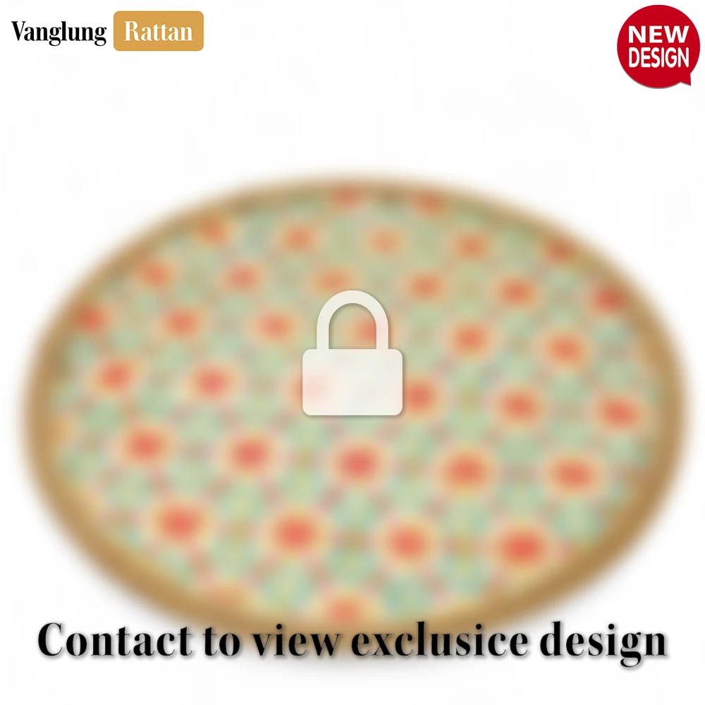 Round Eco-friendly Handwoven Bamboo Rattan Placemat with Geometric Star Weave - UP054018 - 🍽️ Versatile Applications